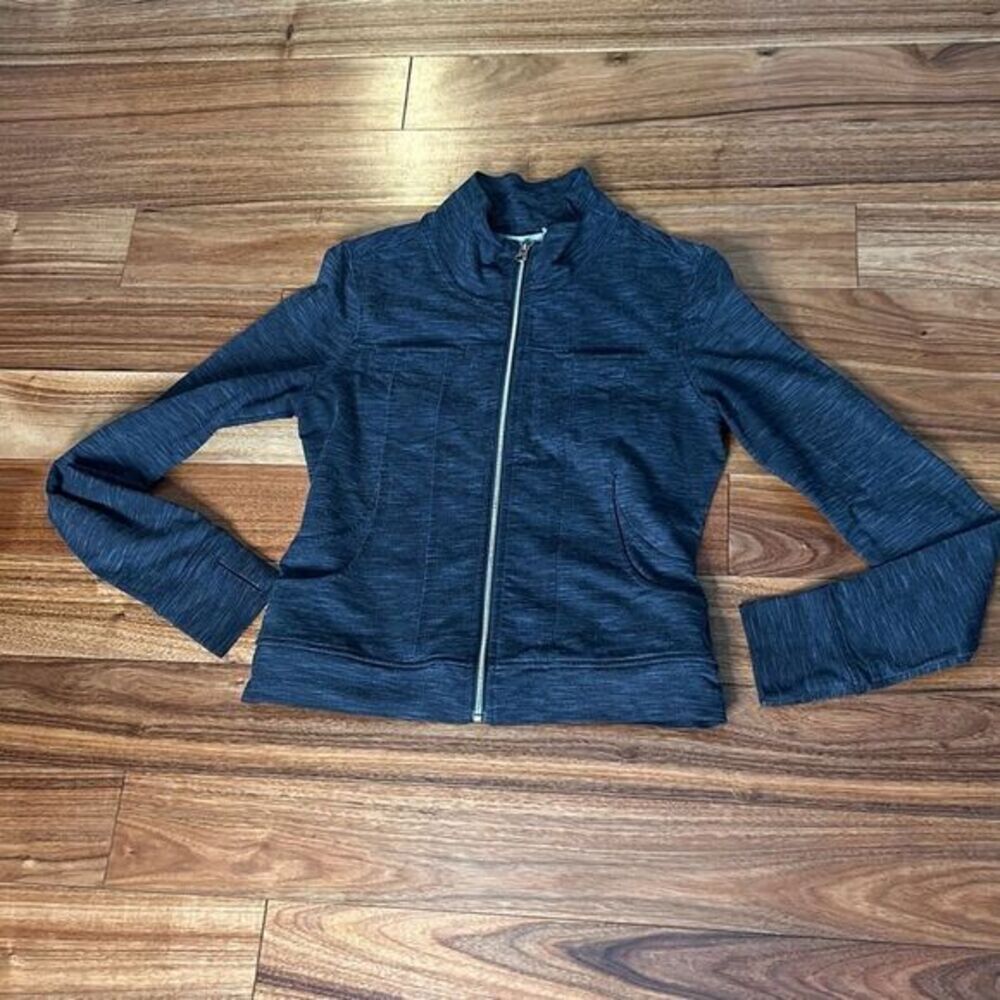 Athleta heather gray yoga workout‎ jacket full zip thick double pocket